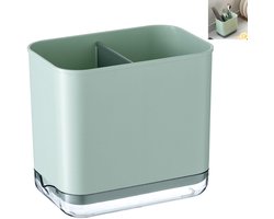 Keukengerei Opbergrek - Keuken Organizer Rek - Houder voor eetstokjes en lepels - 15x14x10,2cm - Geordende Opbergruimte - Waterdicht - Geschikt voor het opbergen van bestek, lepels, spatels en ander keukengereedschap op het aanrecht - Groen