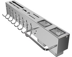 Keukengerei Ophangstandaard - Keuken Organizer - Keuken Opbergen - Roestvrij Staal - 50 cm - Zilver