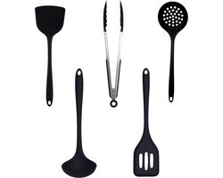 Keukengerei set 5-delig - Wokspatel - Bakspatel - Vleestang - Soeplepel - Schuimspaan