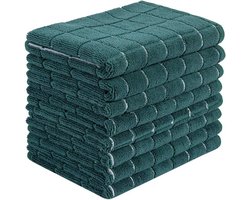 Keukenhanddoek - Theedoekenset - Microfiber - 30x30 cm - Geblokt - Blokdoeken - Horeca Theedoeken - Vaatdoek - Theedoeken en Keukendoeken set - Toilet handdoek - Gastenhanddoek - Hotelkwaliteit - Handdoeken - Set van 8 - 30x30 cm！