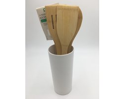 Keukenhulpset, 5-delig, melamine en bamboe, Kesper