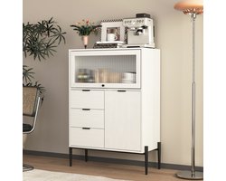 Keukenkast - 85 x 40 x 120 cm - Met 3 Lades en Deur - Opbergruimte - Hout - Naturel