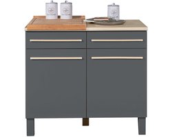 Keukenkast Bilberry | 100 x 60 x 90 cm | Grijs - Bega BBK - Onderkasten - Grijs - MDF - Onderkasten -