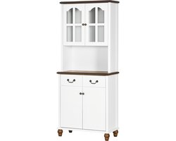 Keukenkast buffetkast met 2 laden en 2 Open vakken 76x38x182 cm
