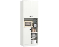 Keukenkast - Buffetkast – Organizer - Opbergkast - Kasten- Dressoir - Hout - Wit