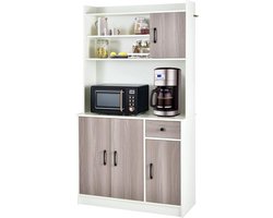 Keukenkast - Buffetkast – Organizer - Opbergkast - Kasten- Dressoir - Hout - Wit