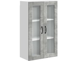 Keukenkast | Keukenmeubel | Opbergkast met plank Beton Grijs 60 x 31 x 100 cm Bewerkt hout