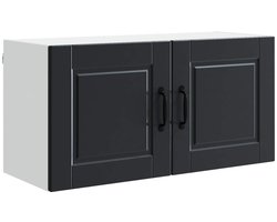 Keukenkast | Keukenmeubel | Opbergkast met plank Zwart 80 x 31 x 40 cm Bewerkt hout