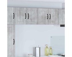 Keukenkast met schuifdeuren 2 stuks beton grijs 60 x 31 x 40 cm hout opslag keukenrek schuifdeuren