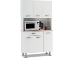 Keukenkast Pasta 185 cm hoog wit