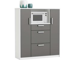 Keukenkast Range 116 cm breed wit met antraciet