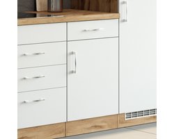 Keukenkast Sorrella 50cm 1 deur & 1 lade - wit/eik