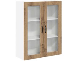 Keukenkast | Wandkast | Muurkast | Opbergkast aan de muur artisanaal eikenkleurig 80 x 31 x 100 cm