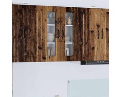 Keukenkast | Wandkast | Muurkast | Opbergkast aan de muur Oud Hout 60 x 31 x 80 cm Bewerkt hout