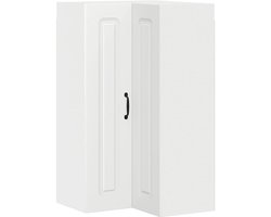 Keukenkast | Wandkast | Muurkast | Opbergkast aan de muur Wit 57 x 57 x 100 cm Bewerkt hout