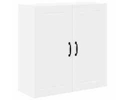 Keukenkast | Wandkast | Muurkast | Opbergkast aan de muur Wit 80 x 31 x 80 cm Bewerkt hout