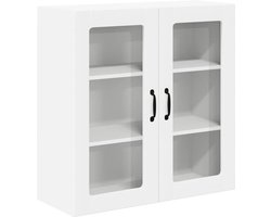 Keukenkast | Wandkast | Muurkast | Opbergkast aan de muur Wit 80 x 31 x 80 cm Bewerkt hout