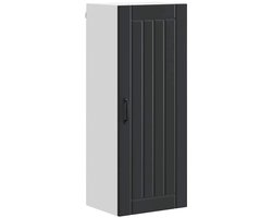Keukenkast | Wandkast | Muurkast | Opbergkast aan de muur Zwart 40 x 31 x 100 cm Bewerkt hout