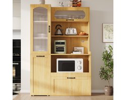 Keukenkast - Zonder Afmeting - Met Verstelbare Planken en Laden - Met Uittrekbare Planken - Hout - Natuur