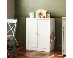 Keukenkasten Opbergkast - Vrijstaande Keuken Opbergkast met 2 Deuren - 88x35x70cm - Geschikt voor de eetkamer of woonkamer - Wit