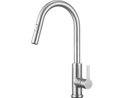 Keukenkraan met Uittrekbare Uitloop - Uittrekbaar - Mengkraan - geborsteld RVS