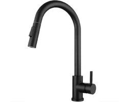 Keukenkraan - uittrekbare uitloop - 360° draaibare mengkraan - zwart