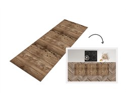 Keukenloper 180x60 cm - Keukenmat vinyl Eikenhout - Patronen - Planken - Keukenmatten loper - Keuken vloerkleed tapijt