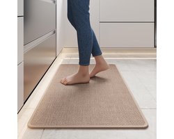 Keukenloper - Keukenmat - 44x120cm - Antislip - Wasbaar - Loper met Rubberen Achterkant - Vloerkleed - Tapijt - Loper Tapijt - Gemakkelijk Te Reinigen - Sneldrogende Vloermatten voor Keuken, Hal, Wasruimte - Bruin