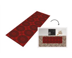 Keukenloper - Loper keuken - Chinees - Patronen - Rood - 180x60 cm - Keukenloper vinyl