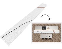 Keukenloper - Loper keuken - Lijn - Pastel - Design - 400x50 cm - Keukenloper vinyl