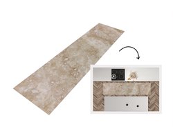 Keukenloper - Loper keuken - Marmer met beige en wit - 200x50 cm - Keukenloper vinyl