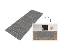 Keukenloper - Loper keuken - Metaal - Industrieel - Patronen - 150x50 cm - Keukenloper vinyl