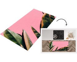 Keukenloper - Loper keuken - Planten - Bladeren - Vrouwentong - Roze - Tropisch - 120x60 cm - Keukenloper vinyl