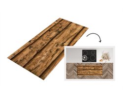 Keukenloper - Loper keuken - Vintage - Bruin - Planken - Houten - 120x50 cm - Keukenloper vinyl