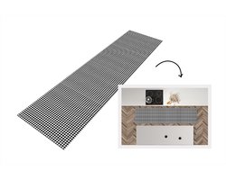 Keukenloper - Loper keuken - Zwart - Wit - Design - Geometrie - Patroon - 200x50 cm - Keukenloper vinyl