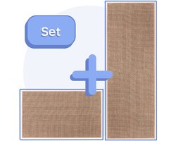Keukenloper - Tapijt - Beige - Set van 2 stuks - 45 x 150 cm - 45 x 70 cm - Keukenmat - Anti Slip - Beschermend - Stevig - Wasbaar