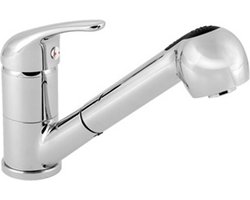 Keukenmengkraan Plieger Time 1-Gats Uittrekbare Handdouche Chroom