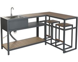 Keukenmeubilair Home ESPRIT Grijs Natuurlijk 127 x 100 x 90 cm 127 x 100 x 95 cm