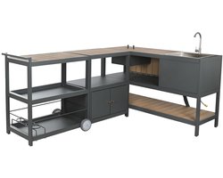 Keukenmeubilair Home ESPRIT Grijs Natuurlijk 236 x 50 x 91 cm