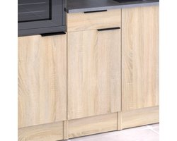 Keukenonderkast Fumay - 40cm Met 1 Deur En 1 Lade - Parisot - Keuken Onderkast - Bruin; Betonlook - Melamine; Spaanplaat