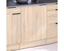 Keukenonderkast Fumay 60cm Met 1 Deur - Eikdecor/betonlook - Parisot - Keuken Onderkast - Bruin - Melamine; Spaanplaat