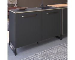 Keukenonderkast Wade met twee deuren - antraciet - Parisot - Onderkasten - Antraciet - Melamine; Spaanplaat - Onderkasten -