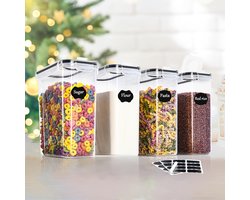 • Keukenopbergset 4 stuks 4L • Luchtdichte opbergbakken • Keukenopbergpotten • Voedselbewaarcontainers • Luxe keukenorganizers • Luchtdichte kruidenpotten • Opbergruimte voor granen en peulvruchten • Organizers voor koelkast en keukenkastjes