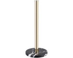 Keukenpapierhouder - Keukenrolhouder RVS - Keuken Organiseren - Marmeren Onderzetter - 36 cm Hoog - Goud Champagne
