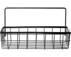 Keukenplank Opgehangen Aan De Reling Metaal Zwart RADKA 30x10,5x17 cm - Plank voor Keuken - Keukenkast - Keukenrek - Kruidenrek - Kruidenhouder