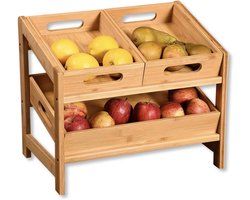 Keukenrek, materiaal: bamboe, afmetingen: 39,5 x 26 x 35,5 cm, kleur: bruin\