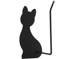 Keukenrol Houder - Papier Houder - Keuken Organiseren - Kat Design - 22x12 cm - Zwart