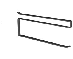 Keukenrolhouder - 27cm keukenrolhouder - zwarte keukenrolhouder onder keukenkastjes - perforatievrije keukenrolhouder - geschikt voor olie-absorberend papier - plasticfolie - keukenpapier - vaatdoek - beker (zwart)