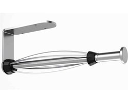 Keukenrolhouder - Anti-Slip Keukenrolhouder Met Één Hand - Wandmontage Met Dempingsfunctie Voor Keuken En Badkamer - 1 - Zilver