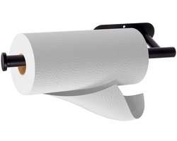 Keukenrolhouder Hangend Metaal Zwart RADKA 33,5x9,2x4,5cm - Papieren Handdoekenrek - Rollenhouder - Houder